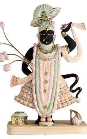 Momentz Idol Multicolor Porcelain Shrinath Ji Divinity(h-51 cm)- Colored