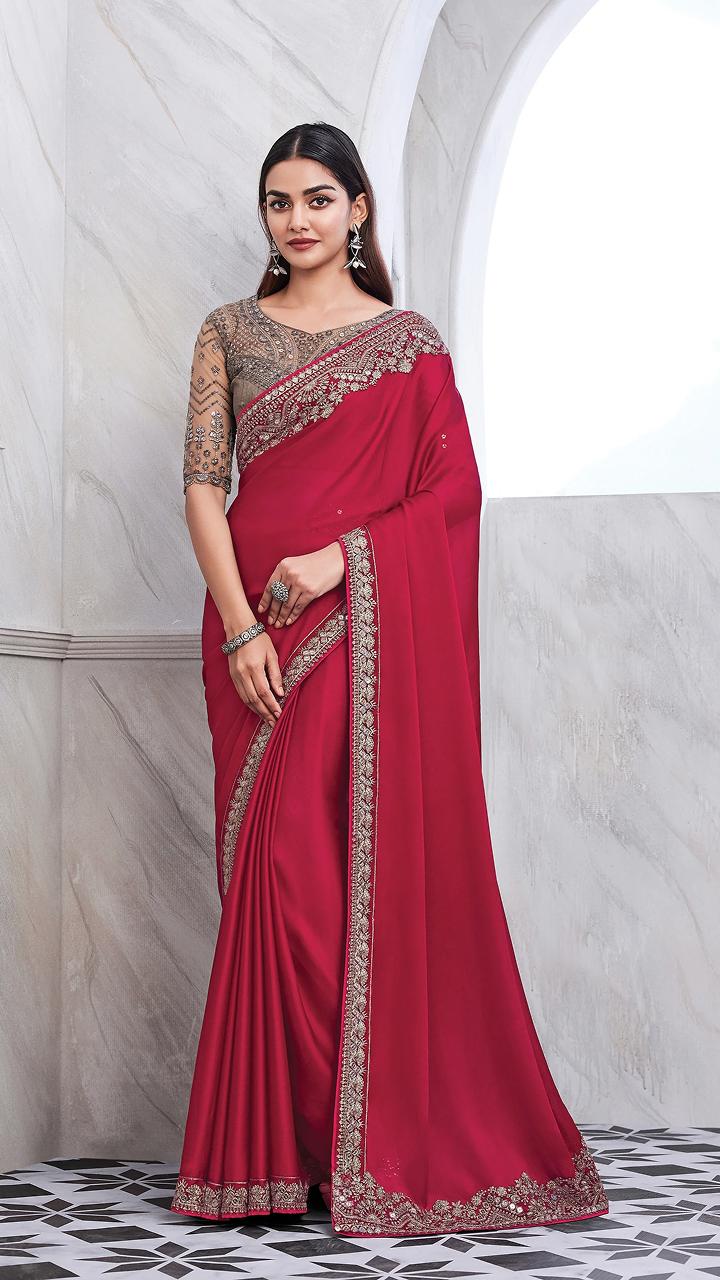 Embroidery Silk Saree