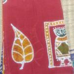 Pure Batik Motif Premium Cotton Saree With Rich Pallu And Blouse