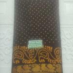 Sungudi Wax Print Premium Cotton Saree With Blouse